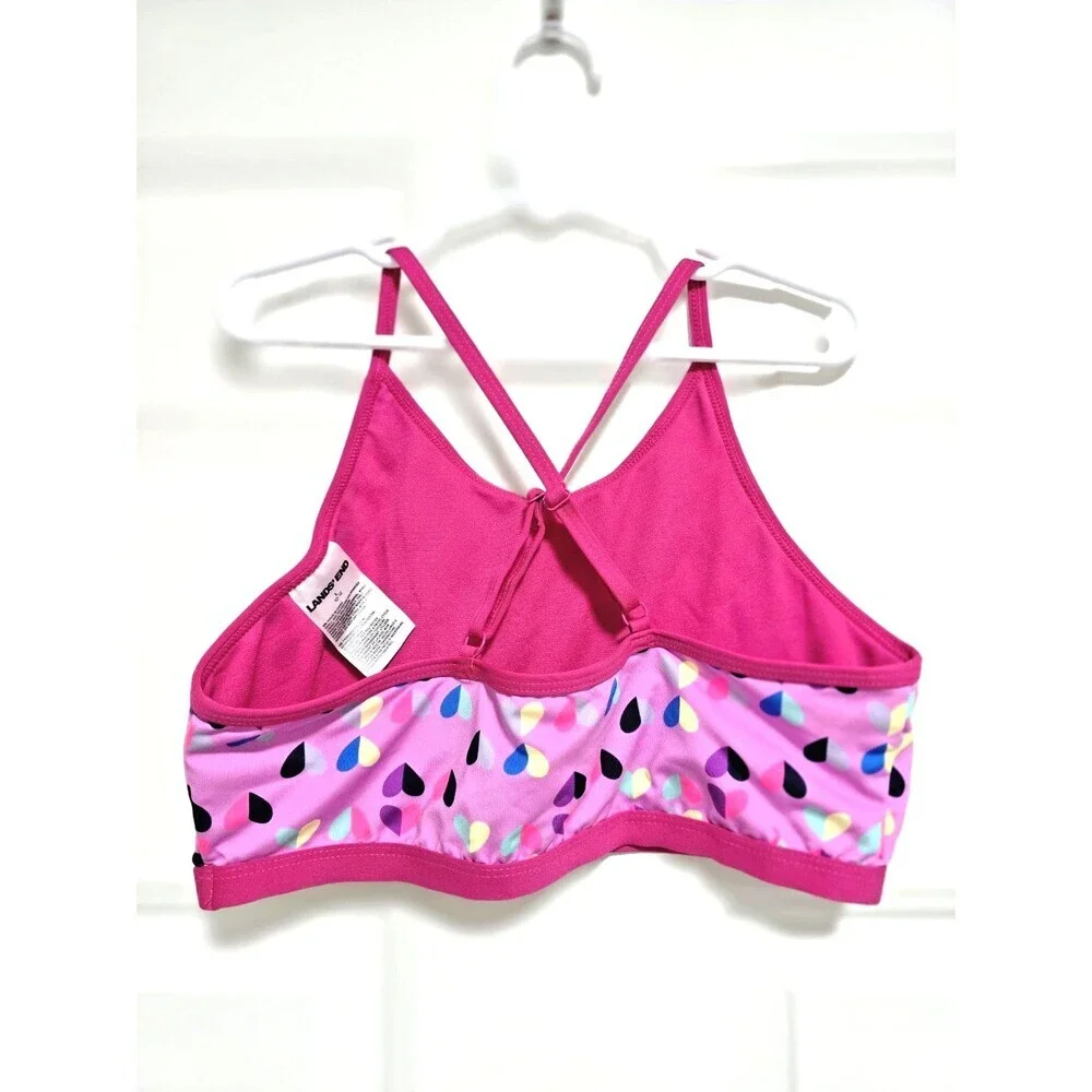 Lands' End Girls' Swimwear UPF 50 Bikini Top and Bottom Swim Set Sz L NWOT